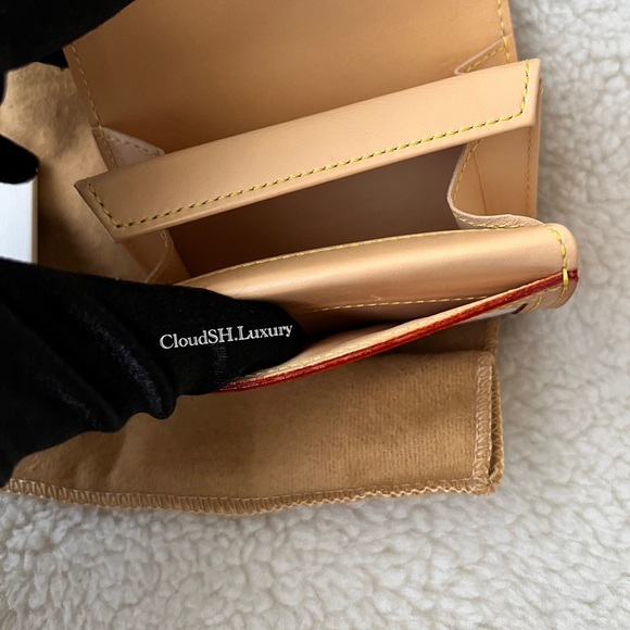 Auth Louis Vuitton Cherry Blossom Red Pink Monogram Card Holder Wallet - Picture 6 of 14